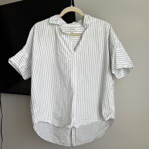 Madewell White Striped Blouse